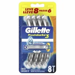 GILLETTE PRESTOBARBA 3 LEVE 8 PAGUE 6
