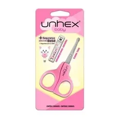 TESOURA E CORTADOR P/UNHAS UNHEX BABY ROSA