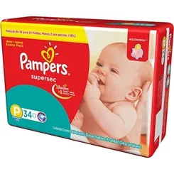 FRALDA PAMPERS PACOTAO  P C/34 SUPERSEC