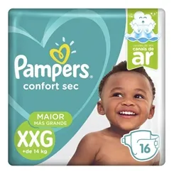 FRALDA PAMPERS CONFORT SEC XXG C/16