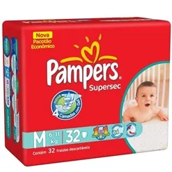 FRALDA PAMPERS PACOTAO M C/32 SUPERSEC