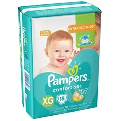 FRALDA PAMPERS CONFORT SEC XG C/18