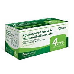 AGULHA P/CANETA INSULINA 4MM C/100 MEDLEVENSOHN
