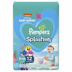 FRALDA PAMPERS SPLASHERS P/M C/12