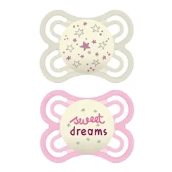 CHUPETA MAM PERFECT NIGHT (0-6 MESES ROSA) C/2 UNIDS