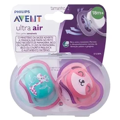 CHUPETA AVENT ULTRA AIR C/2 ROSA 18M+