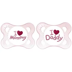 CHUPETA MOM E DAD MAM 0-6MESES GIRLS C/2