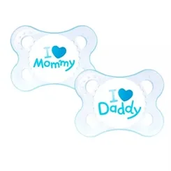 CHUPETA MOM E DAD MAM 0-6MESES BOYS C/2