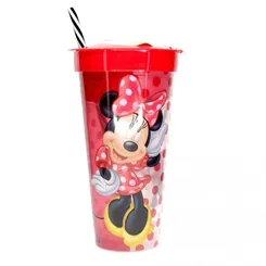 COPO 2EM1 MINNIE VERMELHA 540ML PLASUTIL