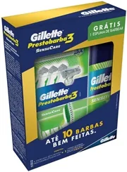 GILLETTE PREST.3 SENSITIVE C/4 APAR.+ESPUMA BARBEAR 57ML