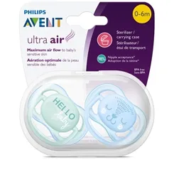 CHUPETA AVENT ULTRA AIR C/2 AZUL/VERDE 0-6M