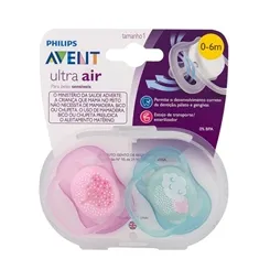 CHUPETA AVENT ULTRA AIR C/2 ROSA /VERDE 0-6M
