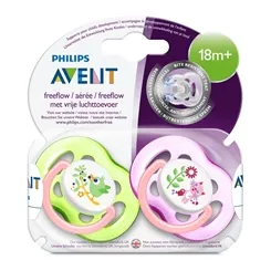 CHUPETA AVENT FREEFLOW C/2 ROSA/VERDE 18M+