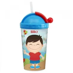 COPO C/CANUDO RETRATIL LILLO 450ML AZUL