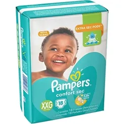 FRALDA PAMPERS CONFORT SEC MEGA XXG C/18