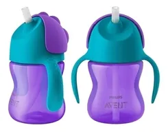 COPO C/CANUDO AVENT 200ML AZUL/ROXO
