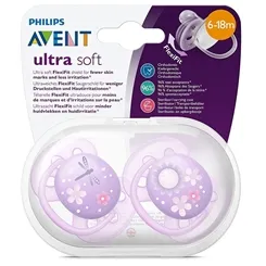 CHUPETA AVENT ULTRA SOFT C/2 LILAS 6-18M