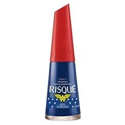 RISQUE ESMALTE MULHER MARAVILHA AZUL ESTRELADO