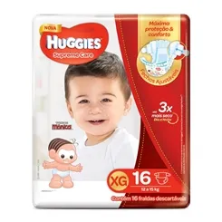 FRALDA MONICA HUGGIES SUPREME CARE JUMBO XG C/16