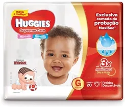 FRALDA MONICA HUGGIES SUPREME CARE JUMBO G C/20