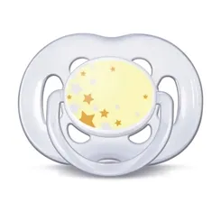 CHUPETA AVENT FREEFLOW NOTURNA AMARELA/BCA 6-18M