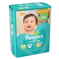 FRALDA PAMPERS CONFORT SEC M C/24