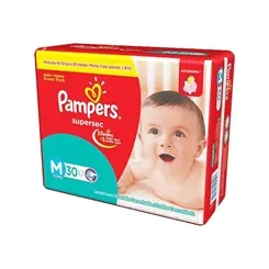 FRALDA PAMPERS PACOTAO M C/30 SUPERSEC
