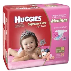 FRALDA HUGGIES JUMBO SUPR M C/24 FEM