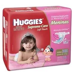 FRALDA HUGGIES SUPREME XXG MENINA C/16