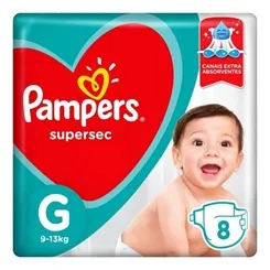 FRALDA PAMPERS SUPERSEC G C/8