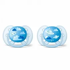 CHUPETA AVENT ULTRA SOFT C/2 AZUL 6-18M.